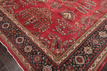 LoomBloom 8'x9'11" Rose Hand Knotted Traditional Sarouk Wool Oriental Area Rug