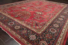 LoomBloom 8'x9'11" Rose Hand Knotted Traditional Sarouk Wool Oriental Area Rug