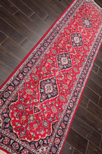 LoomBloom 2'8''x9'5" Runner Red Hand Knotted Traditional Kashan Wool Oriental Area Rug