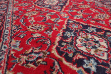 LoomBloom 2'8''x9'5" Runner Red Hand Knotted Traditional Kashan Wool Oriental Area Rug