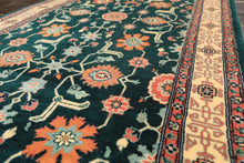 2'6x12 Teal, Ivory, Rose Color Hand Knotted Pak Persian Wool Traditional Oriental Rug