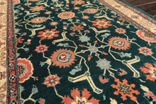 2'6x12 Teal, Ivory, Rose Color Hand Knotted Pak Persian Wool Traditional Oriental Rug