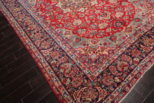 LoomBloom 9'5''x12'1" Red Hand Knotted Traditional Tabriz Wool Oriental Area Rug