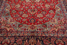 LoomBloom 9'5''x12'1" Red Hand Knotted Traditional Tabriz Wool Oriental Area Rug