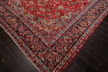 LoomBloom 9'5''x12'1" Red Hand Knotted Traditional Tabriz Wool Oriental Area Rug