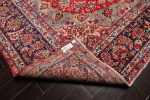 LoomBloom 9'5''x12'1" Red Hand Knotted Traditional Tabriz Wool Oriental Area Rug