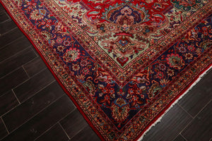 LoomBloom 10'x13'2" Red Hand Knotted  Tabriz Wool Oriental Area Rug