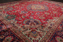 LoomBloom 10'x13'2" Red Hand Knotted  Tabriz Wool Oriental Area Rug