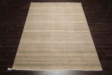 LoomBloom 8'x10' Beige Hand Knotted Contemporary Tibetan High End Designer 250 KPSI  Wool Oriental Area Rug