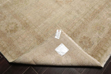 LoomBloom 10'x14'1" Dirty Beige Hand Knotted Contemporary Afghan Oushak Wool Oriental Area Rug