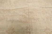 LoomBloom 10'x14'1" Dirty Beige Hand Knotted Contemporary Afghan Oushak Wool Oriental Area Rug