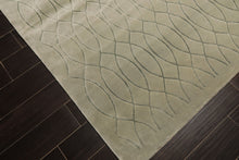 9x12 Tone on Tone Faded Seafoam, , Color Hand Knotted Tibetan Wool & Pure Silk Modern & Contemporay Oriental Rug