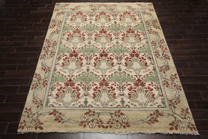 LoomBloom  Multi Sizes Beige Hand Knotted Arts & Crafts/Mission William Morris Oushak Wool Oriental Area Rug