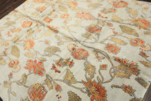 8x10 Aqua, Burnt Orange, Gold Color Hand Knotted Tibetan Wool & Pure Silk Traditional Oriental Rug