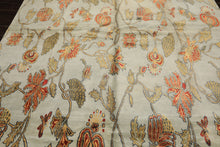 8x10 Aqua, Burnt Orange, Gold Color Hand Knotted Tibetan Wool & Pure Silk Traditional Oriental Rug