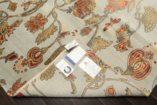 8x10 Aqua, Burnt Orange, Gold Color Hand Knotted Tibetan Wool & Pure Silk Traditional Oriental Rug