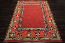 Multi Size Rosy-Red Sage Orange Color Hand Tufted William Morris Wool Traditional Oriental Rug