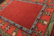 Multi Size Rosy-Red Sage Orange Color Hand Tufted William Morris Wool Traditional Oriental Rug