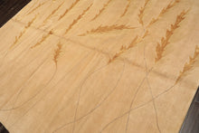 8x10 Tan, Gold, Gray Color Hand Knotted Tibetan Wool & Pure Silk Transitional Oriental Rug