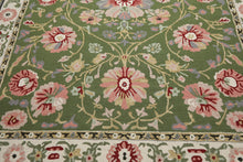8x10 Sage, Cream, Blush Color Hand Hooked  Wool Traditional Oriental Rug