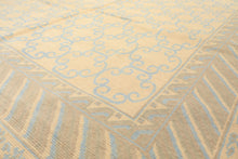 8x10 Ivory, Beige, Taupe Color Hand Knotted Tibetan Wool Transitional Oriental Rug