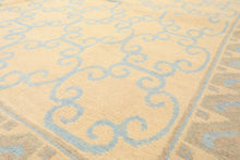 8x10 Ivory, Beige, Taupe Color Hand Knotted Tibetan Wool Transitional Oriental Rug
