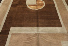 8x10 Brown, Taupe, Seafoam Color Hand Knotted Tibetan Wool & Pure Silk  Oriental Rug