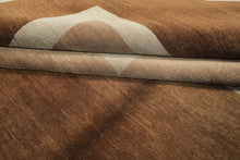 8x10 Brown, Taupe, Seafoam Color Hand Knotted Tibetan Wool & Pure Silk  Oriental Rug