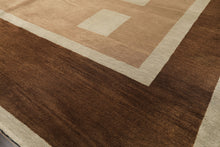 8x10 Brown, Taupe, Seafoam Color Hand Knotted Tibetan Wool & Pure Silk  Oriental Rug