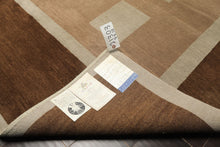 8x10 Brown, Taupe, Seafoam Color Hand Knotted Tibetan Wool & Pure Silk  Oriental Rug