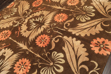 8x10 Brown, Tan, Peach Color Hand Knotted Tibetan Wool & Pure Silk Traditional Oriental Rug