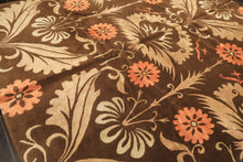 8x10 Brown, Tan, Peach Color Hand Knotted Tibetan Wool & Pure Silk Traditional Oriental Rug