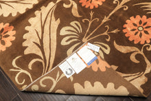 8x10 Brown, Tan, Peach Color Hand Knotted Tibetan Wool & Pure Silk Traditional Oriental Rug
