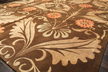 8x10 Brown, Tan, Peach Color Hand Knotted Tibetan Wool & Pure Silk Traditional Oriental Rug