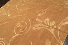 8x10 Tone on Tone Gold, , Color Hand Knotted Tibetan Wool & Pure Silk Transitional Oriental Rug