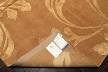 8x10 Tone on Tone Gold, , Color Hand Knotted Tibetan Wool & Pure Silk Transitional Oriental Rug