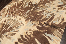 8x10 Brown, Beige, Blue Color Hand Knotted Tibetan Wool & Pure Silk Modern & Contemporay Oriental Rug