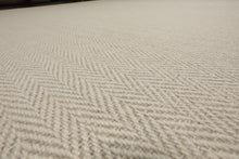 LoomBloom Multi Sizes Beige Hand Woven Contemporary Herringbone New Zealand Wool Oriental Area Rug