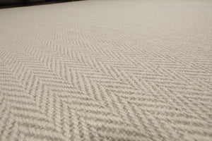 LoomBloom Multi Sizes Beige Hand Woven Contemporary Herringbone New Zealand Wool Oriental Area Rug