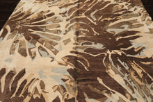 8x10 Brown, Beige, Blue Color Hand Knotted Tibetan Wool & Pure Silk Modern & Contemporay Oriental Rug