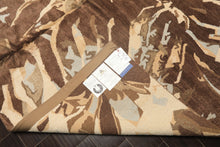 8x10 Brown, Beige, Blue Color Hand Knotted Tibetan Wool & Pure Silk Modern & Contemporay Oriental Rug