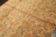 8x10 Brown, Gold, Tan Color Hand Knotted Indo Tibetan Wool Transitional Oriental Rug