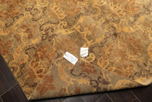8x10 Brown, Gold, Tan Color Hand Knotted Indo Tibetan Wool Transitional Oriental Rug