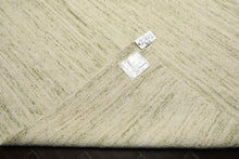 9x12 Ivory, Sage, Color Hand Woven  New Zealand Wool & Mohair Modern Oriental Rug