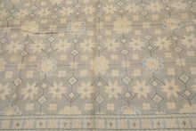 8x10 Gray, Ivory, Slate Color Hand Knotted Tibetan Wool Transitional Oriental Rug