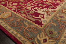 Multi Size Crimson Aqua Beige Color Hand Tufted  Wool Traditional Oriental Rug