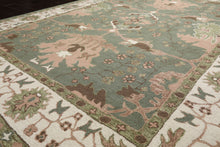 Multi Size Sage Ivory Brown Color Hand Hooked  Wool Traditional Oriental Rug