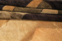 8x10 Charcoal, Olive, Green Color Hand Knotted Tibetan Wool & Pure Silk  Oriental Rug