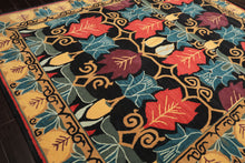 Multi Size Charcoal Gold Eggplant Color Hand Tufted  Wool Transitional Oriental Rug