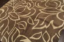 8x10 Moss, , Color Hand Knotted Tibetan Wool & Pure Silk Modern & Contemporay Oriental Rug